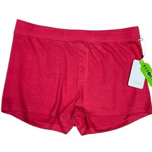 PJ Salvage Repreve Boxer Lounge Shorts Women’s Size Medium Retro Red NWT